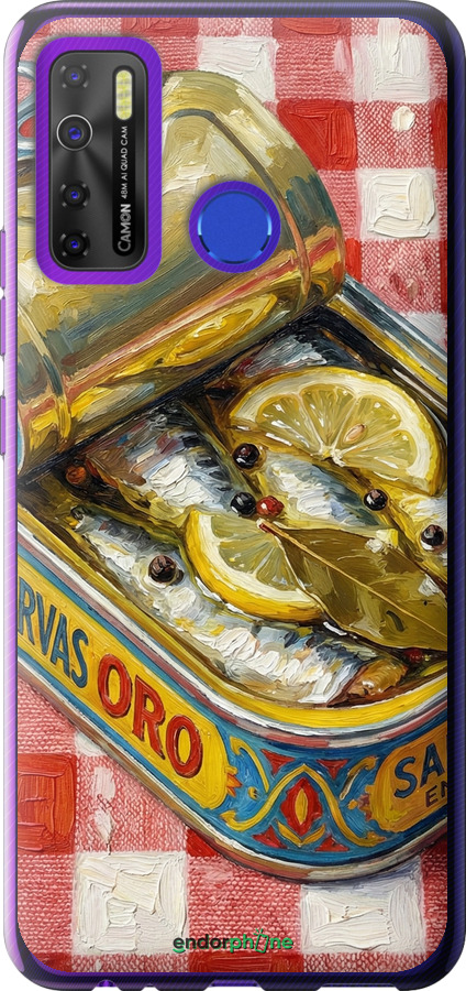 Силиконовый чехол Vintage Sardine Tin Phone для Tecno Spark 5 Pro KD7 - 6772u-2445 изображение 