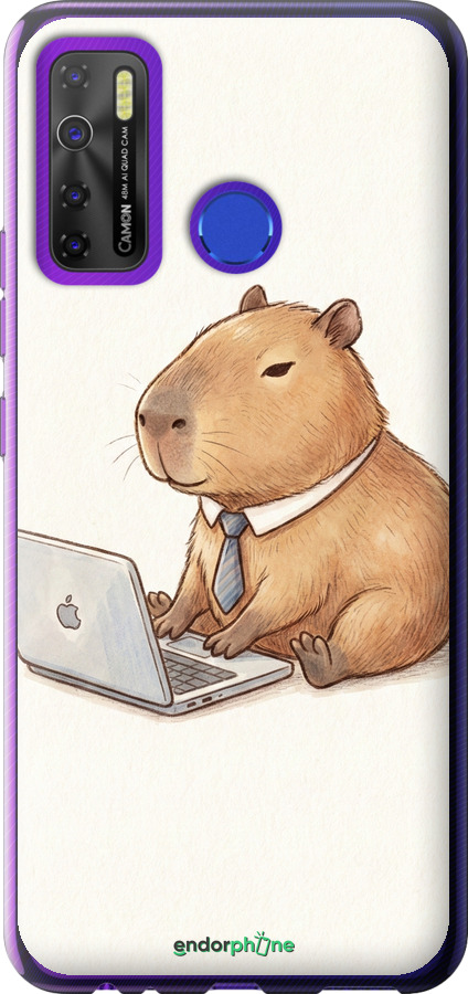 Силиконовый чехол Funny Capybara CEO Working для Tecno Spark 5 Pro KD7 - 6777u-2445 изображение 