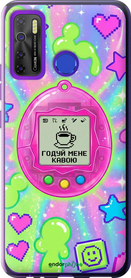 Силиконовый чехол Y2K Aesthetic Retro Pet: Годуй мене кавою для Tecno Spark 5 Pro KD7 - 6784u-2445 изображение 