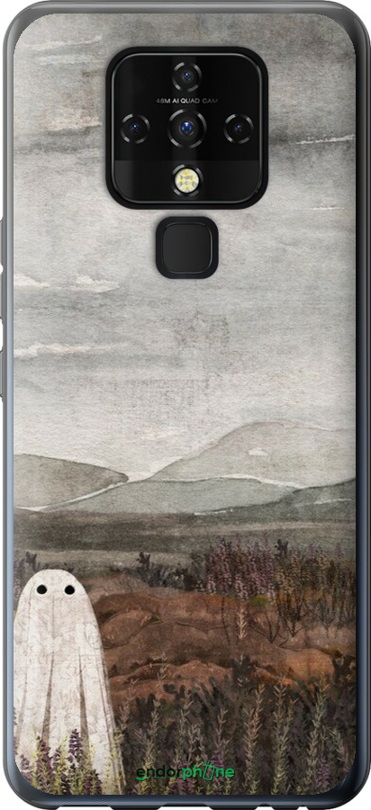 Силиконовый чехол Одинокий призрак на фоне гор для Tecno Camon 16 SE CE7j - 6486u-2398 изображение 