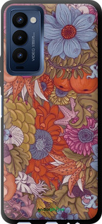 TPU чехол Абстрактні  квіти для Tecno Camon 18p CH7n - 6526b-2525 изображение 