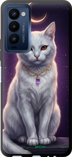 TPU чехол Mystic White Cat Gothic Dark Purple Gold для Tecno Camon 18 CH6n - 6805b-2524 изображение 