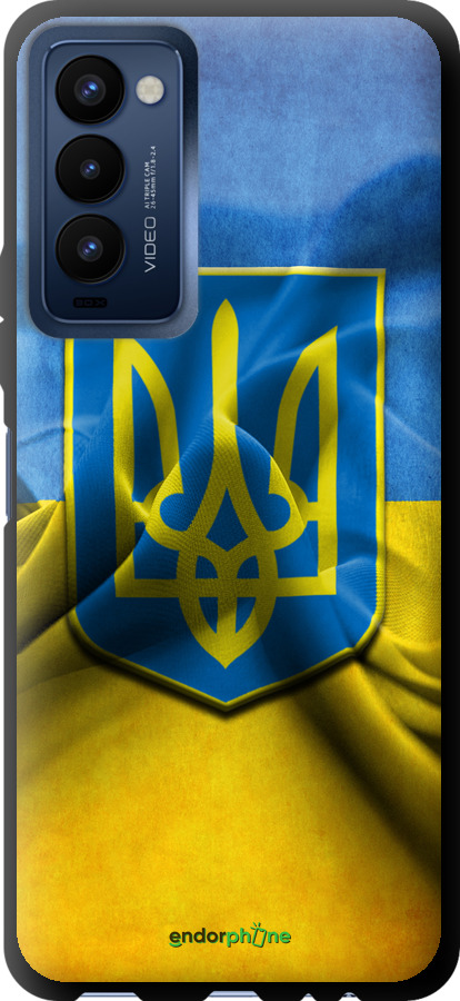 

TPU чорний чохол "Прапор та герб України" для Tecno Camon 18 CH6n, Блакитний