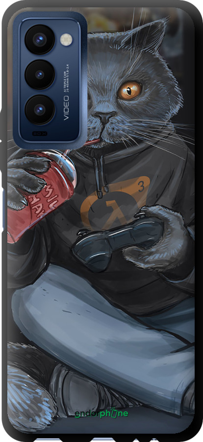 TPU чехол gamer cat для Tecno Camon 18p CH7n - 4140b-2525 изображение 