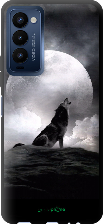 TPU чехол Вовк, що виє для Tecno Camon 18 CH6n - 934b-2524 изображение 