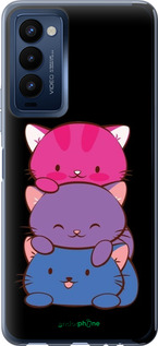 Силиконовый чехол Милые кошки для Tecno Camon 18 CH6n - 6518u-2524 изображение 
