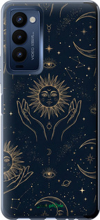 Силиконовый чехол Celestial Harmony: Sun & Moon Gold Mystic Pattern для Tecno Camon 18p CH7n - 6778u-2525 изображение 