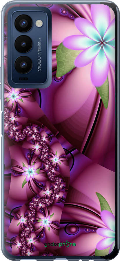 

Силіконовий чохол "Квіткова мозаїка" для Tecno Camon 18p CH7n, Рожевий