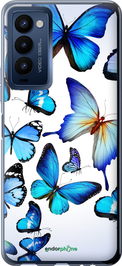 Силіконовий чехол Метелики для Tecno Camon 18 CH6n - 6023u-2524 изображение 