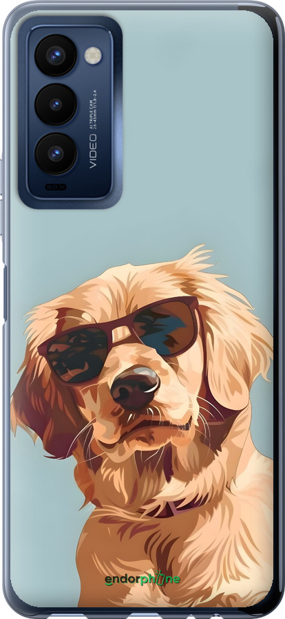 Силиконовый чехол Пес в очках для Tecno Camon 18p CH7n - 6381u-2525 изображение 