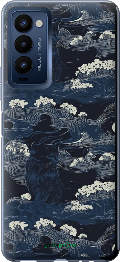 Силиконовый чехол Морская тематика в стиле арт-деко для Tecno Camon 18p CH7n - 6520u-2525 изображение 