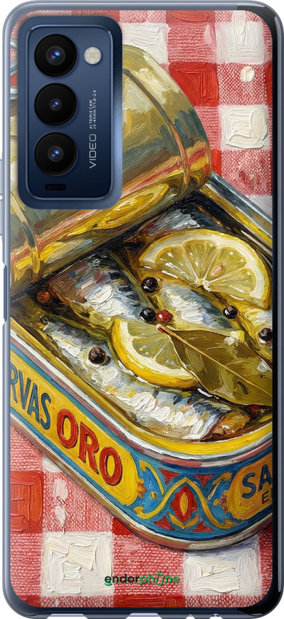 Силиконовый чехол Vintage Sardine Tin Phone для Tecno Camon 18 CH6n - 6772u-2524 изображение 