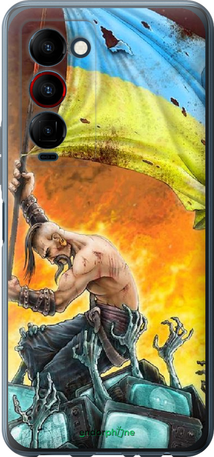

Силіконовий чохол "Сильна Україна" для Tecno Camon 18 Premier, Синій