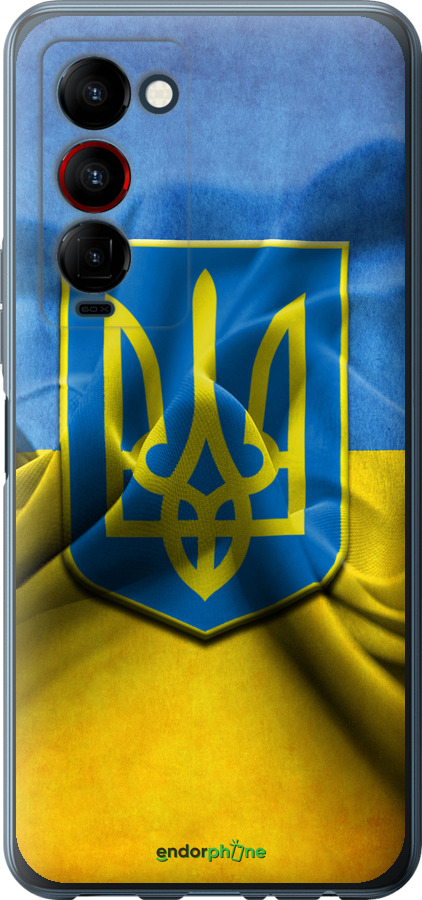 

Силіконовий чохол "Прапор та герб України" для Tecno Camon 18 Premier, Блакитний