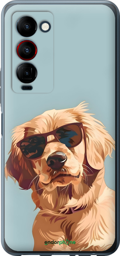 Силиконовый чехол Пес в очках для Tecno Camon 18 Premier - 6381u-2652 изображение 