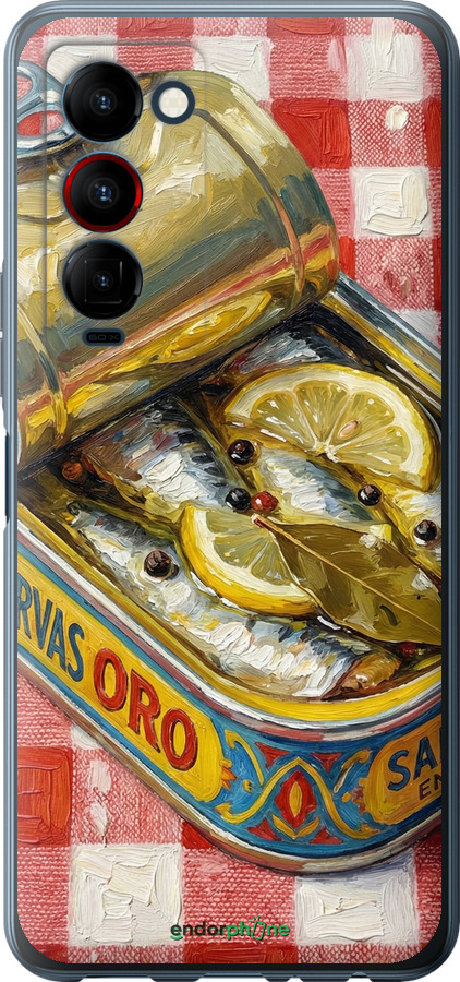 Силиконовый чехол Vintage Sardine Tin Phone для Tecno Camon 18 Premier - 6772u-2652 изображение 