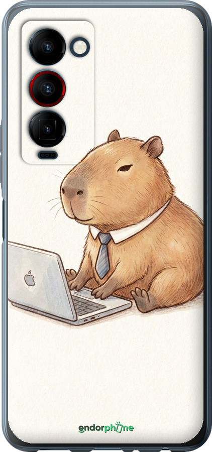 Силиконовый чехол Funny Capybara CEO Working для Tecno Camon 18 Premier - 6777u-2652 изображение 