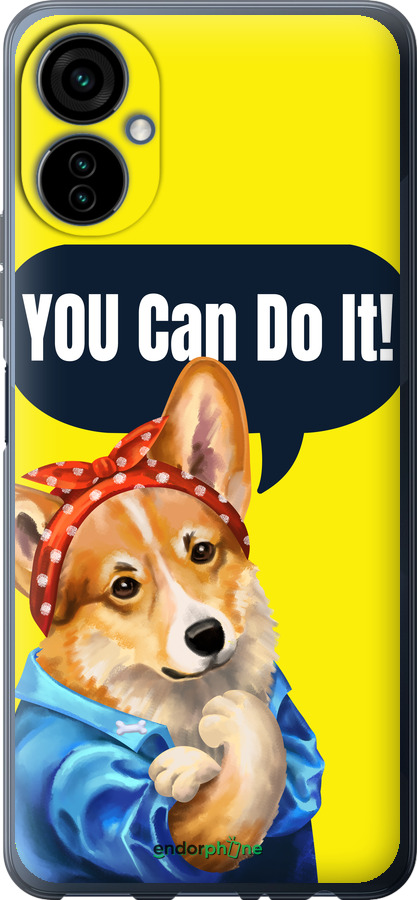 Силиконовый чехол чехол с корги You Can Do It для Tecno Camon 19 Neo CH6i - 6184u-2753 изображение 