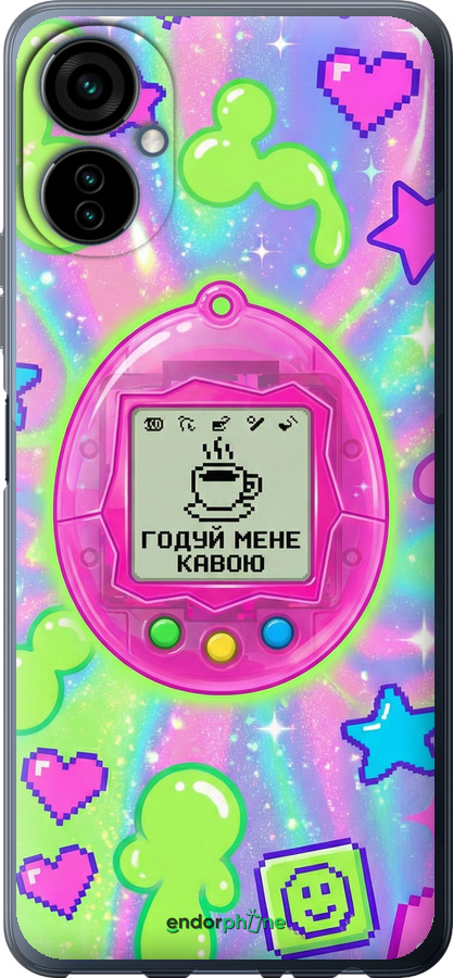 Силиконовый чехол Y2K Aesthetic Retro Pet: Годуй мене кавою для Tecno Camon 19 Neo CH6i - 6784u-2753 изображение 
