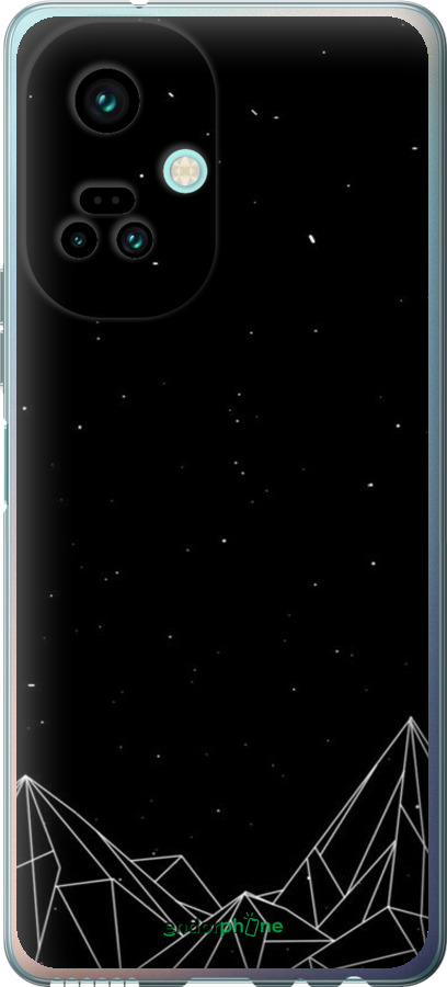 Силиконовый чехол Черно белые абстрактные горы для Tecno Camon 19 Pro (CI8n) - 6437u-2766 изображение 