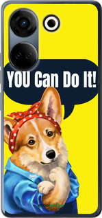 Силиконовый чехол чехол с корги You Can Do It для Tecno Camon 20 Pro - 6184u-3100 изображение 
