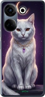 Силиконовый чехол Mystic White Cat Gothic Dark Purple Gold для Tecno Camon 20 Pro - 6805u-3100 изображение 