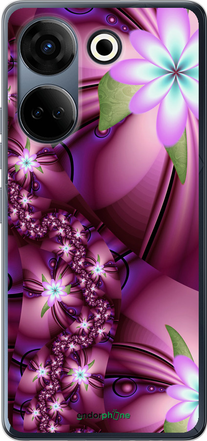 

Силіконовий чохол "Квіткова мозаїка" для Tecno Camon 20 Pro, Рожевий