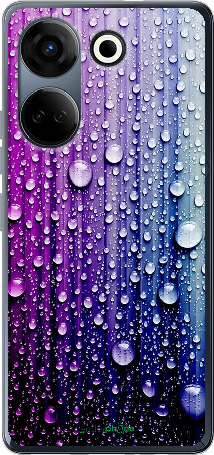 

Силіконовий чохол "Краплини води" для Tecno Camon 20 Pro, Синій