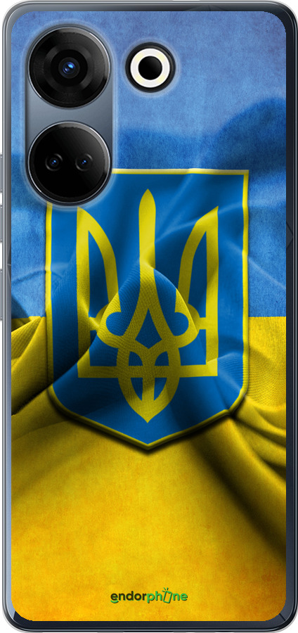 

Силіконовий чохол "Прапор та герб України" для Tecno Camon 20 Pro, Блакитний