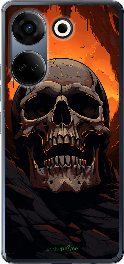 Силиконовый чехол Череп в пещере для Tecno Camon 20 Pro - 5959u-3100 изображение 