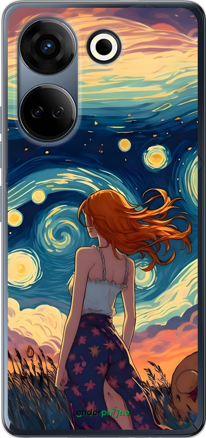 Силиконовый чехол Девушка Арт для Tecno Camon 20 Pro - 6325u-3100 изображение 