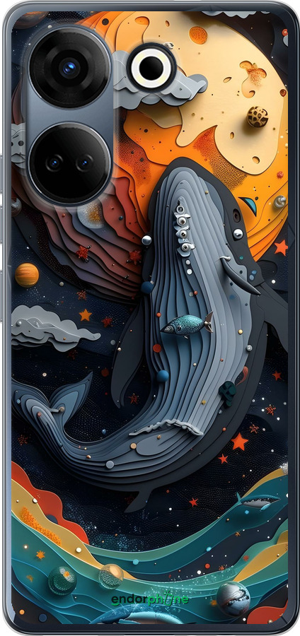 Силіконовий чехол Кит у космосі для Tecno Camon 20 Pro - 6328u-3100 изображение 