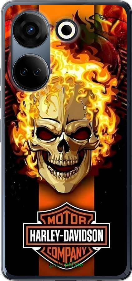 Силиконовый чехол Харлей девидсон для Tecno Camon 20 Pro - 6370u-3100 изображение 