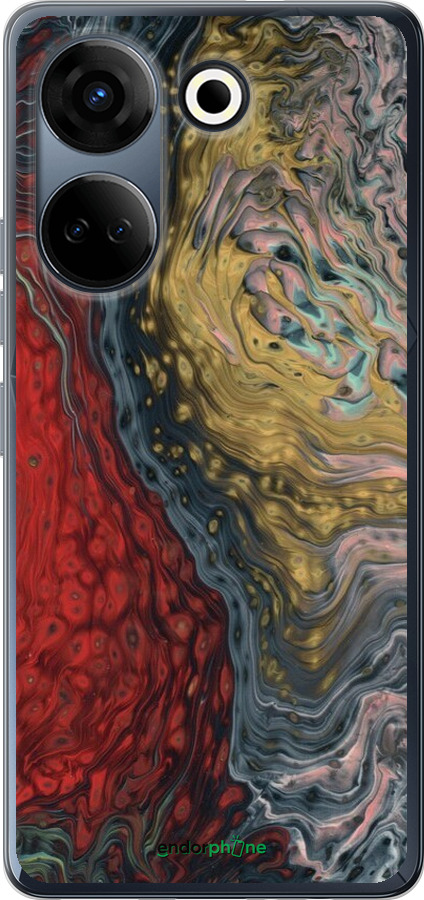Силиконовый чехол С изображением абстрактной живописи для Tecno Camon 20 Pro - 6530u-3100 изображение 