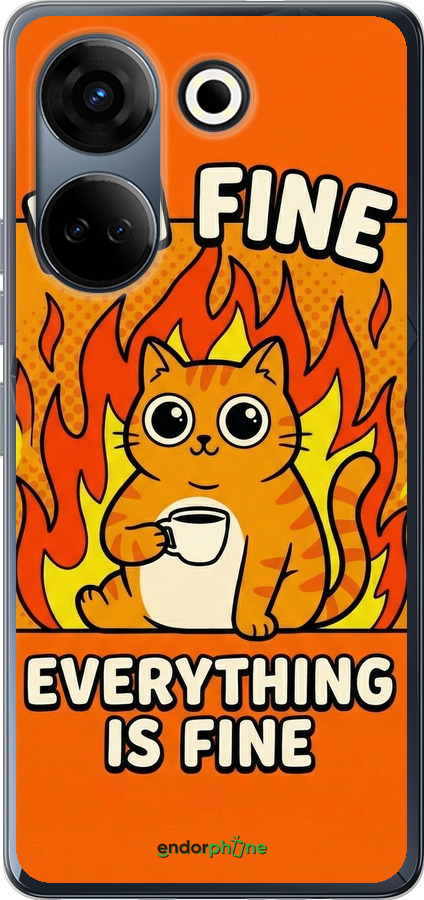 Силиконовый чехол Funny Cat для Tecno Camon 20 Pro - 6786u-3100 изображение 