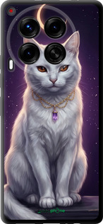 TPU чехол Mystic White Cat Gothic Dark Purple Gold для Tecno Camon 30 4g - 6805b-3712 изображение 