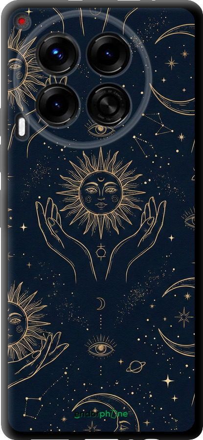 TPU чехол Celestial Harmony: Sun & Moon Gold Mystic Pattern для Tecno Camon 30 4g - 6778b-3712 изображение 