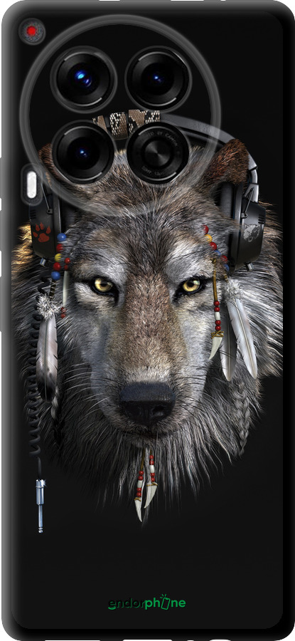 TPU чехол Волк-меломан для Tecno Camon 30 4g - 875b-3712 изображение 