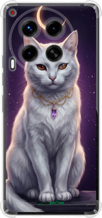 Силіконовий протиударний с посиленими кутами чехол Mystic White Cat Gothic Dark Purple Gold для Tecno Camon 30 4g - 6805sp-3712 изображение 
