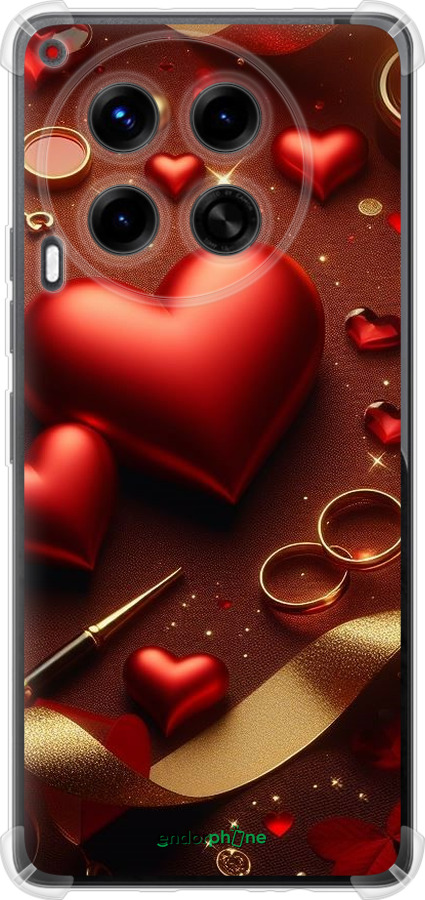 Силикон с усиленными углами чехол Сердечки v3 для Tecno Camon 30 4g - 5833sp-3712 изображение 