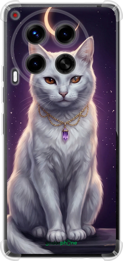 Силіконовий протиударний с посиленими кутами чехол Mystic White Cat Gothic Dark Purple Gold для Tecno Camon 30 4g - 6805sp-3712 изображение 