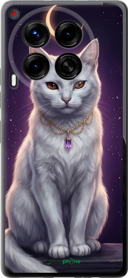 Силіконовий чехол Mystic White Cat Gothic Dark Purple Gold для Tecno Camon 30 4g - 6805u-3712 изображение 