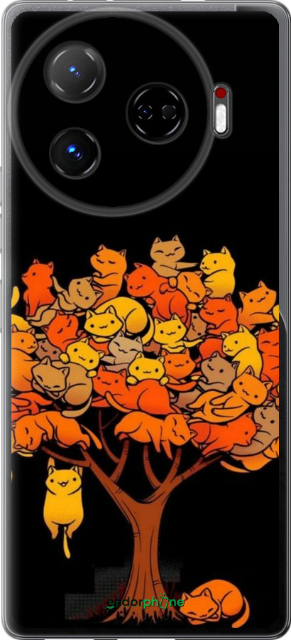 Силіконовий чехол Дерево та котики для Tecno Camon 30 pro 5G - 6516u-3713 изображение 