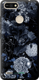 TPU чехол Абстрактный цветочный рисунок в синих тонах для Tecno Pop 2F B1F - 6539b-2391 изображение 