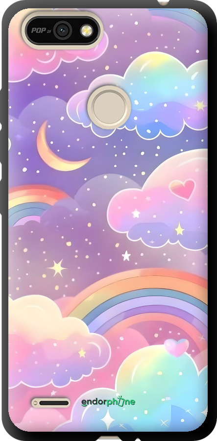 TPU чехол Облака и радуга для Tecno Pop 2F B1F - 6312b-2391 изображение 