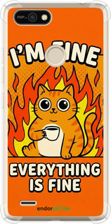 Силикон с усиленными углами чехол 'Funny Cat' для Tecno Pop 2F B1F изображение 5