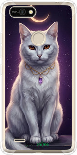 Силіконовий протиударний с посиленими кутами чехол Mystic White Cat Gothic Dark Purple Gold для Tecno Pop 2F B1F - 6805sp-2391 изображение 