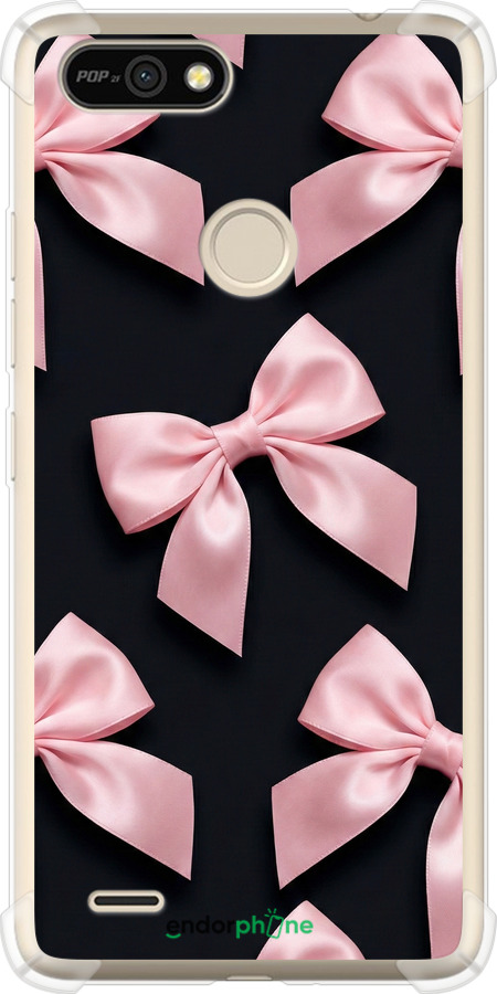 Силіконовий протиударний с посиленими кутами чехол Coquette Ribbons Dark Coquette для Tecno Pop 2F B1F - 6767sp-2391 изображение 