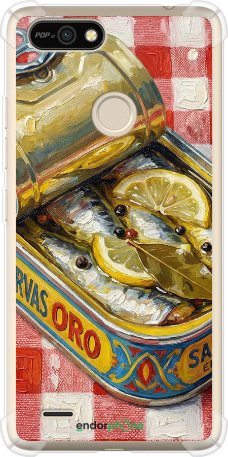 Силикон с усиленными углами чехол Vintage Sardine Tin Phone для Tecno Pop 2F B1F - 6772sp-2391 изображение 