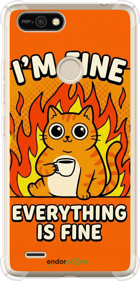 Силикон с усиленными углами чехол Funny Cat для Tecno Pop 2F B1F - 6786sp-2391 изображение 